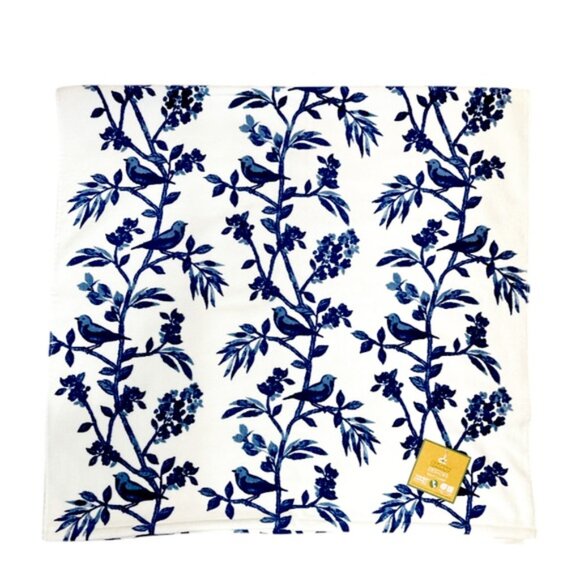 NEW Deborah Connolly BLUE & WHITE FLORAL Bath Towel 4 pc Set - Picture 4 of 6